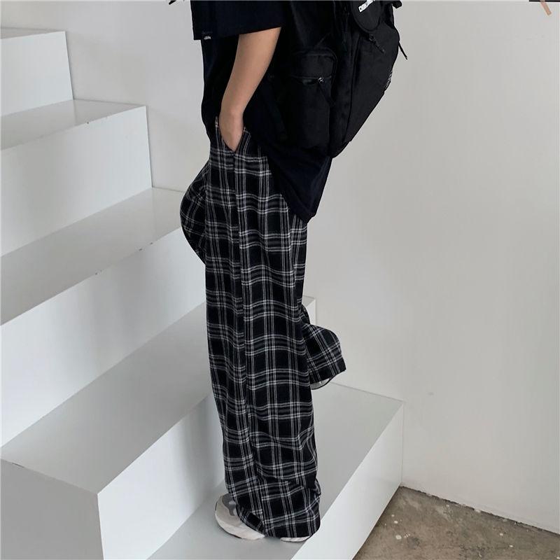 Plaid Pants Men S-3XL Casual Straight Trousers-Veeddydropshipping