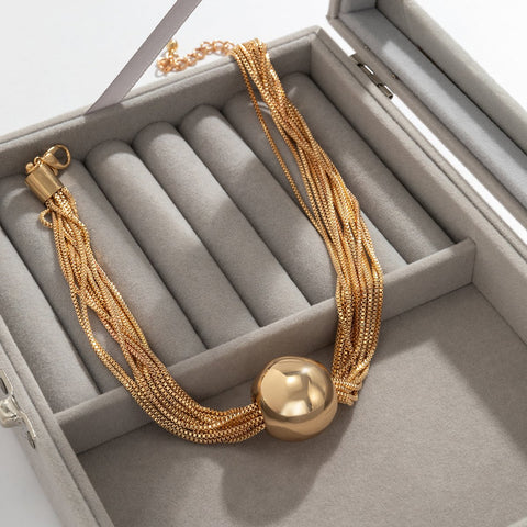 Twisted Chunky Chain Necklace for Women Jewelry -JW01187-Veeddydropshipping