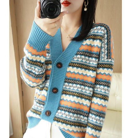 Woolen Sweater Knitted Cardigan Women Sweater-Veeddydropshipping