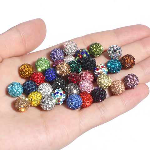 Round Fashion Rhinestone Crystal Summer Beads Diy Jewelry Making -JW01503-Veeddydropshipping