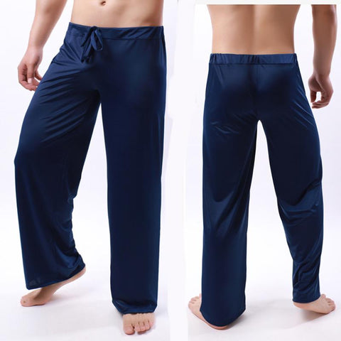 Silk Breathable Trousers Lounge Pants Loose Casual Pajamas Sleepwear-MF01576-Veeddydropshipping