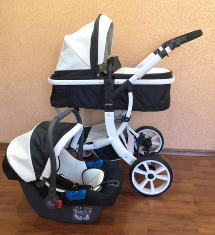 Leather 2 in 1 Baby Stroller,Two Way Stroller,Car Seat Newborn-TB00362-Veeddydropshipping