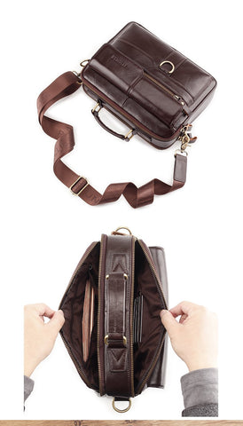 Genuine Leather Bag For Document Men Shoulder Travel-BS00460-Veeddydropshipping