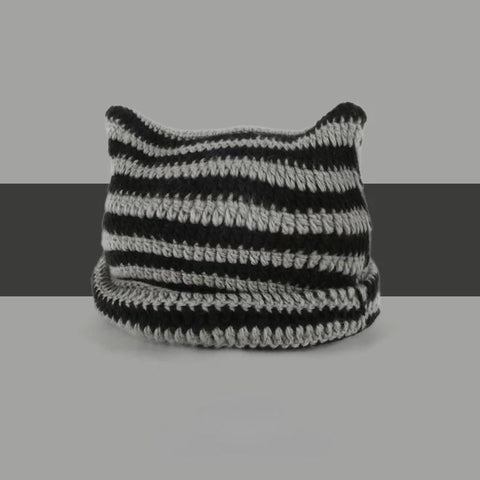 Striped Knitted Wool Cap Autumn and Winter-Veeddydropshipping