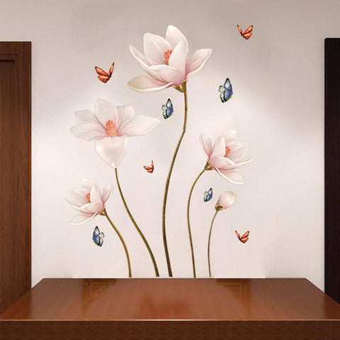 Removable 3D Butterfly Flower Wall Sticker-HA00217-Veeddydropshipping