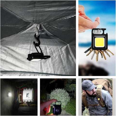 Small LED Flashlight COB Keychain USB Charging Light Emergency-TI00752-Veeddydropshipping