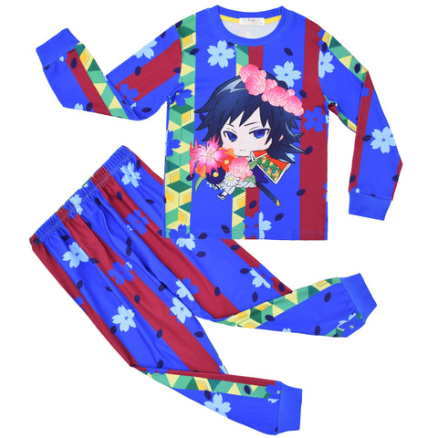 Slayer big children&#39;s home service long-sleeved pajamas two-piece-MF01629-Veeddydropshipping