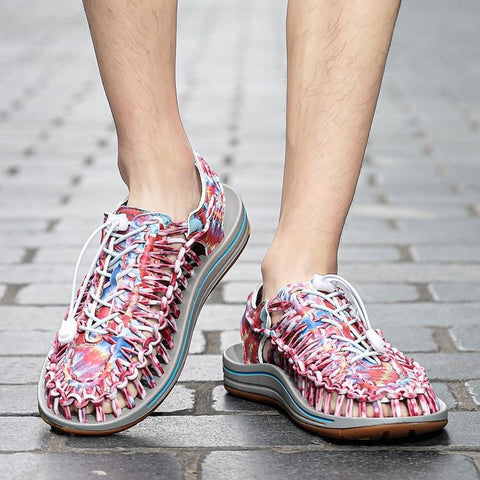 Handmade Weaving Design Beach Shoes Breathable Casual Flat-BS00826-Veeddydropshipping