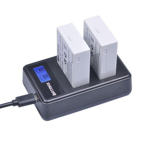 2Pcs 1800mah LP-E8 LPE8 LP E8 Battery Batterie AKKU + LCD Dual Charger -CE00392-Veeddydropshipping