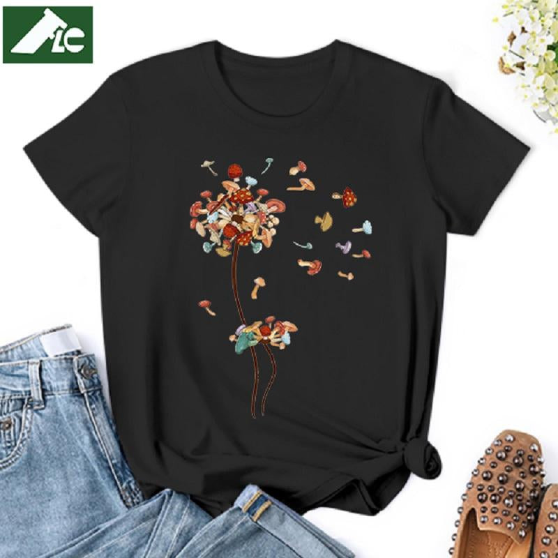 Dandelion Mushroom T Shirts for Women Clothing-WF00012-Veeddydropshipping