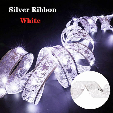 Christmas Ribbon Fairy Light Christmas Decoration-HA01862-Veeddydropshipping