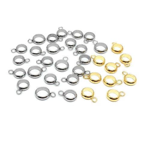 Steel Bead Charm Connector   DIY Charm Jewelry Making -JW01591-Veeddydropshipping