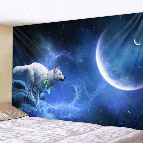 Fantasy wolf tapestry wall hanging room decoration-HA00224-Veeddydropshipping