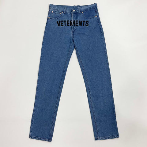 Logo Jeans Loose Blue Straight Men-MF00494-Veeddydropshipping