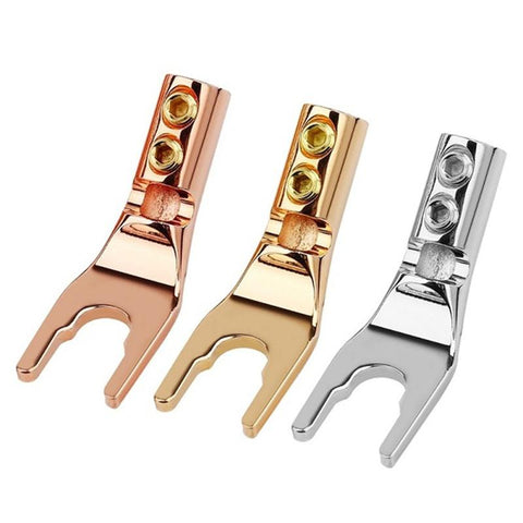 4.2MM Y/U Y Shaped Clip Banana Plug Audio Jack Solder Wire Conenctor Gold/Rhodium Plated-CE00214-Veeddydropshipping