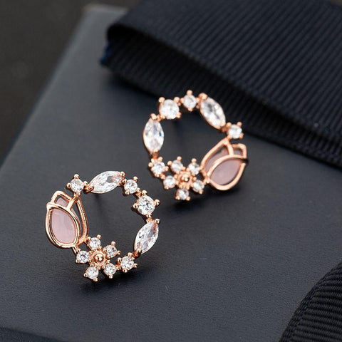Korean Exquisite Flower Butterfly Earrings For Women Earring Girl-JW01449-Veeddydropshipping