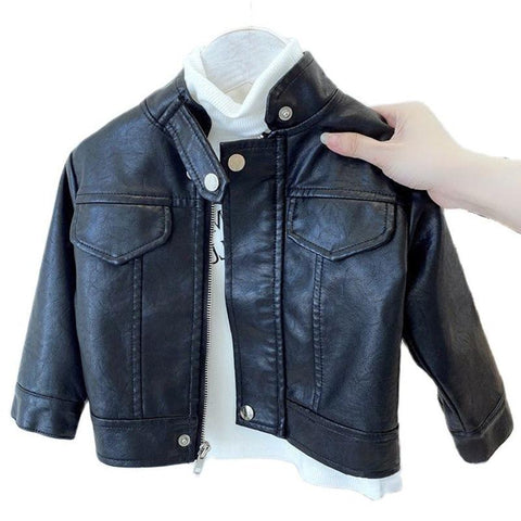 Spring Autumn Children Boys Girls leather jacketJacket 2021 New Fashion-TB01021-Veeddydropshipping