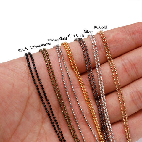 Metal Ball Bead Chains Findings Bulk Necklace Chain diy-JW01542-Veeddydropshipping