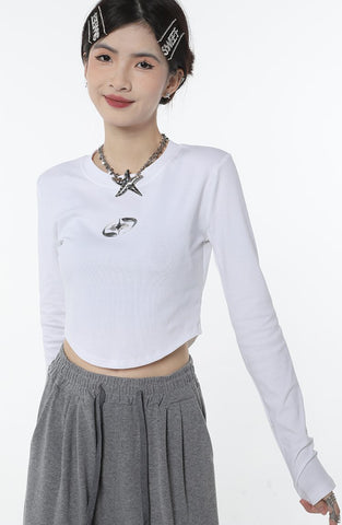 Women Short Tops Chic Korean Fashion Vintage Sexy T-shirt-Veeddydropshipping
