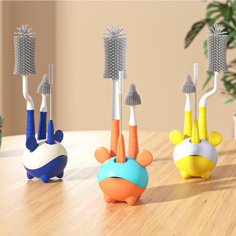 3pcs Silicone Brush for Bottles 360 Degree Rotation Baby Bottle Pacifier-TB00743-Veeddydropshipping