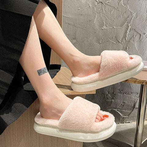 Women Winter House Warm Furry Slippers Women Flip Flops-BS01237-Veeddydropshipping
