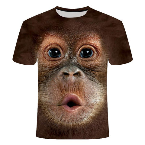 Short Sleeve Street Casual Top Fun Animal Harajuku Large Men's T-shirt-Veeddydropshipping