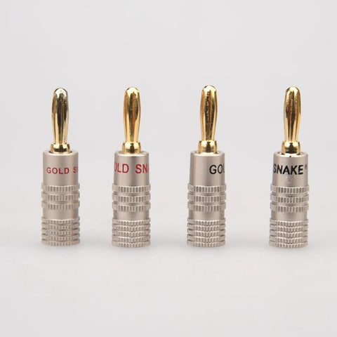 4PCS/Set 4mm and 2mm Pure Copper Gold Plated Banana -CE00008-Veeddydropshipping