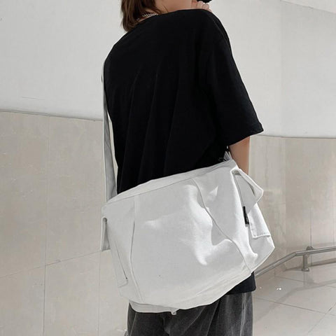 Nylon Shoulder Bag for Men and Women Lightweight Solid Color-BS00385-Veeddydropshipping