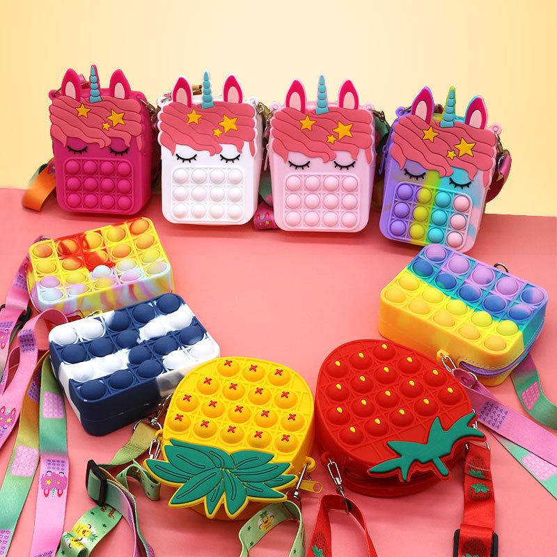 Bags Rainbow Coin Purse Wallet Ladies Bag Silica Simple Dimple-BS00623-Veeddydropshipping