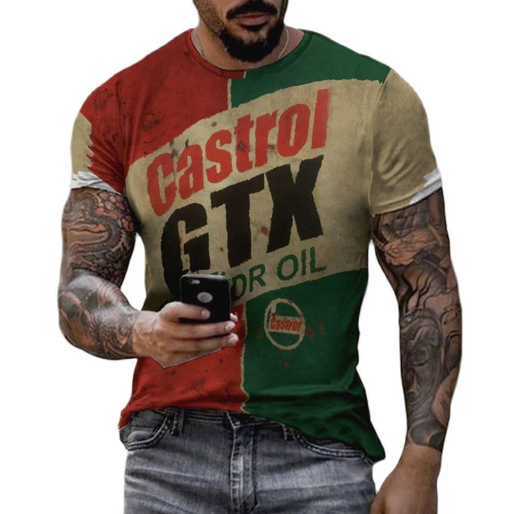 Retro 3D Print T-shirt Street Trendy O-Neck Short-MF00117-Veeddydropshipping