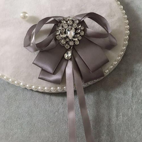 Korean Bow Tie Brooches for Women-WF01179-Veeddydropshipping