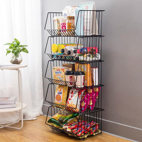 Cartoon steel kitchen cart snacks grocery storage-HA01681-Veeddydropshipping