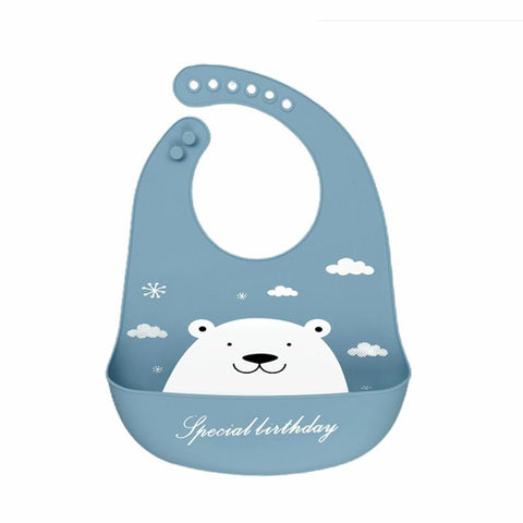 Waterproof Soft Baby Kids Silicone Bibs Cute Cartoon Printed Adjustable-TB00477-Veeddydropshipping
