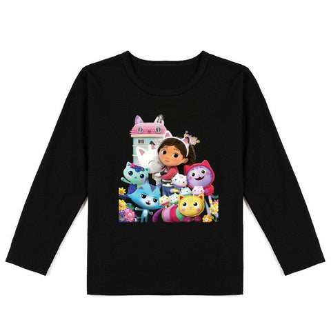 Baby Girls Cartoon Gabby Cats Clothes Kids Summer T Shirt Harajuku Boys-TB01151-Veeddydropshipping