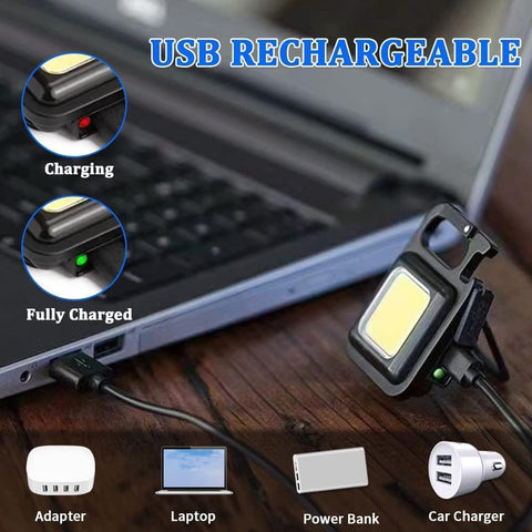 Small LED Flashlight COB Keychain USB Charging Light Emergency-TI00752-Veeddydropshipping