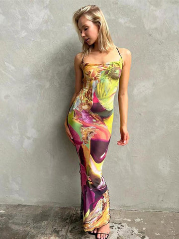 vintage print Strapless Dress Women sexy Off Shoulder streetwear-Veeddydropshipping