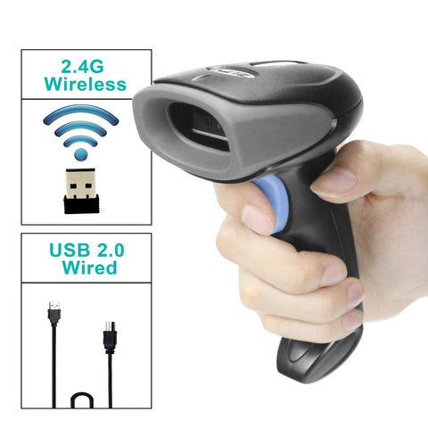 Wireless Barcode Scanner USB Wired/ 2.4G Wireless 1D Bar code Reader-Veeddydropshipping
