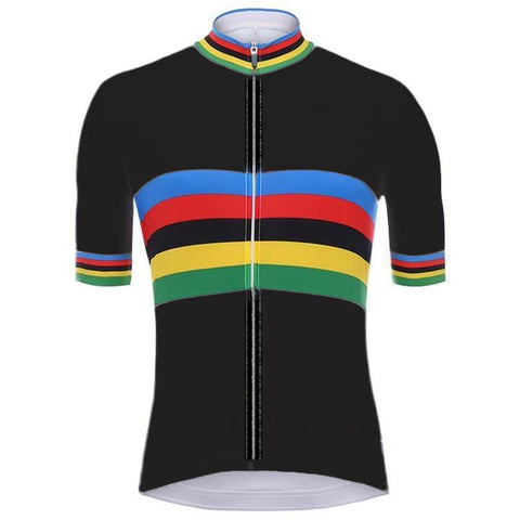 Black 2020 World Champion Cycling Jersey Set Pro Cycling Clothing Men Race Road -OS00459-Veeddydropshipping
