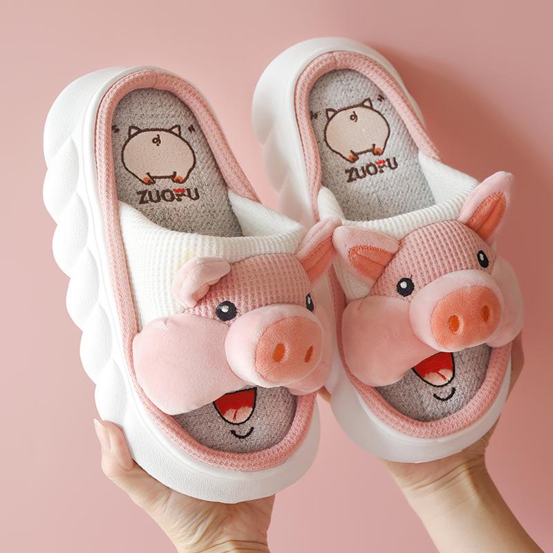 Platform Soft Slippers Female Lovely Penguin House-BS01080-Veeddydropshipping