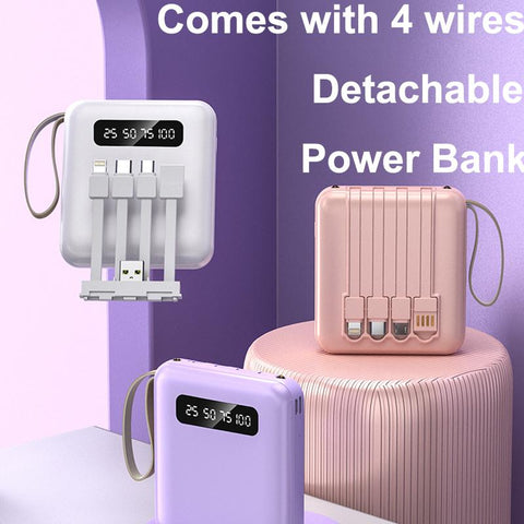 20000mAh Digital Display Power Bank Comes With 4 Wires Large Capacity PoverBank Mobile Phone-PA00455-Veeddydropshipping