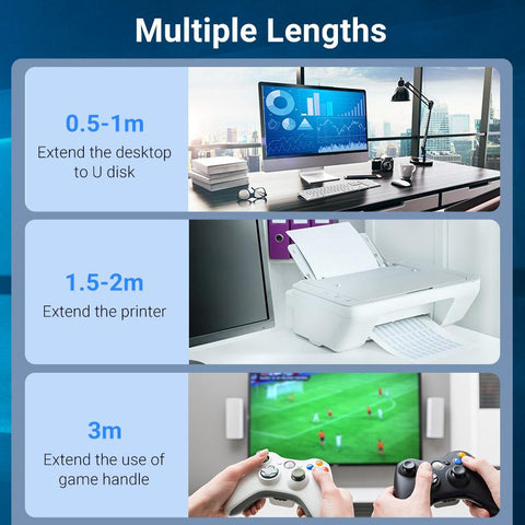 USB 3.0 Extension Cable Male to Female Extender Cable Fast Speed USB 3.0 Cable-CE00076-Veeddydropshipping