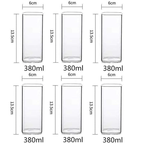 Square Glass Cup Mug Heat-Resistant Water Cups-HA01278-Veeddydropshipping