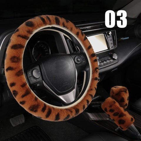 Cover Fur Imitation Rabbit Hair Soft Plush Gear Handbrake-AM01407-Veeddydropshipping