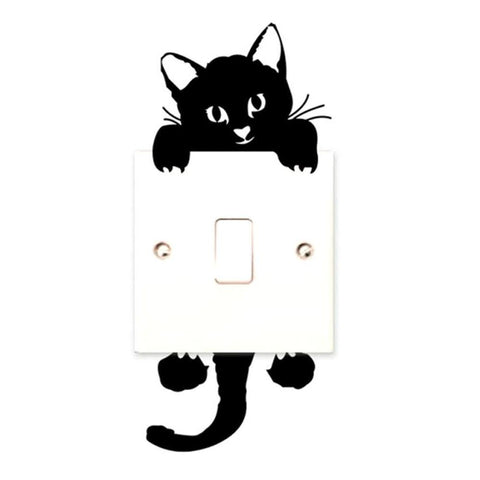 Lovely Cat Light Switch Phone Wall Stickers-HA00214-Veeddydropshipping