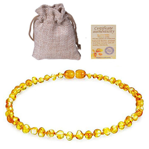 Amber Teething Necklaces for Baby Handmade-JW00047-Veeddydropshipping