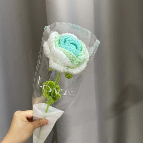 DIY Rose Flower Hand-Woven Imitation Crochet  Flower-HA00695-Veeddydropshipping