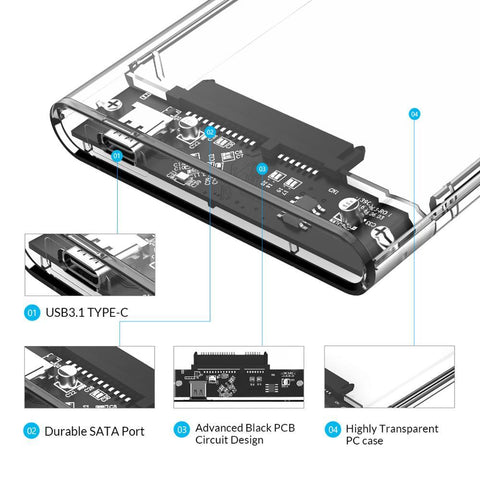 Transparent Case  External Hard Drive Case-CO00935-Veeddydropshipping