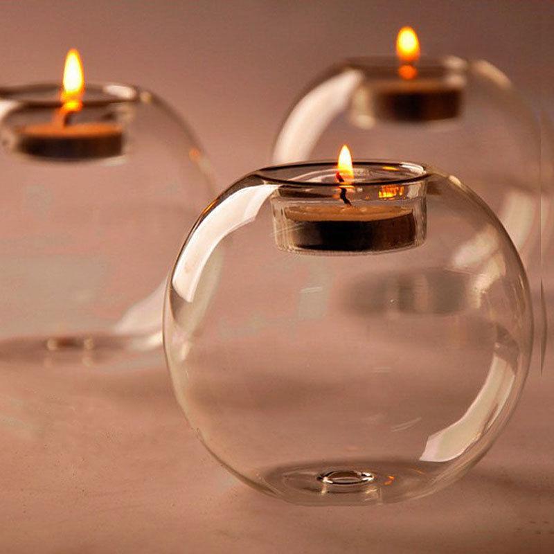 Europe style round hollow glass candle holder-HA00376-Veeddydropshipping
