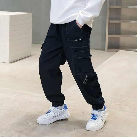 New autumn and winter boys&#39; 3-5-8-12T trousers loose s velvet padded jeans-TB01266-Veeddydropshipping