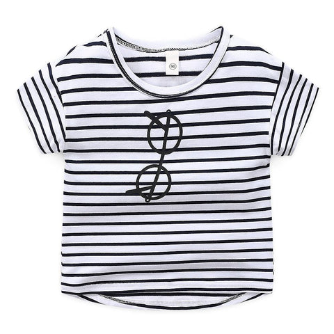 High quality 2022 kids T-shirt Summer boys girls stripe Print 100% Cotton-TB00970-Veeddydropshipping